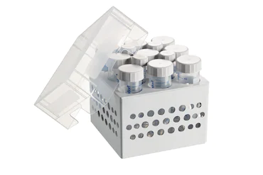 艾本德儲(chǔ)存盒 3 × 3, 可放置 9  個(gè) 50  mL 試管和 4  個(gè) 15  mL 試管，2  件，高 127  mm，5  英寸，聚丙烯材料，可耐受最低 -86  °C，高溫高壓滅菌，帶蓋子